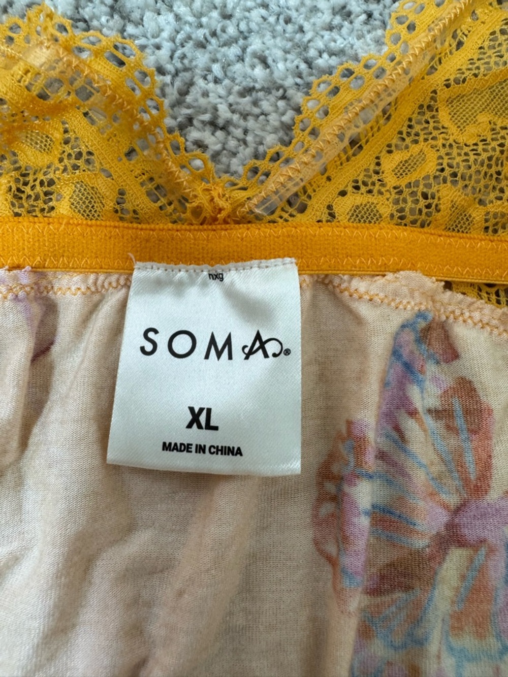 Soma Cool Nights Soft Support Chemise Lace Trim Floral Tropical XL 16-18 - Picture 9 of 15